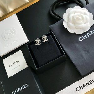 Chanel double C crystal earrings